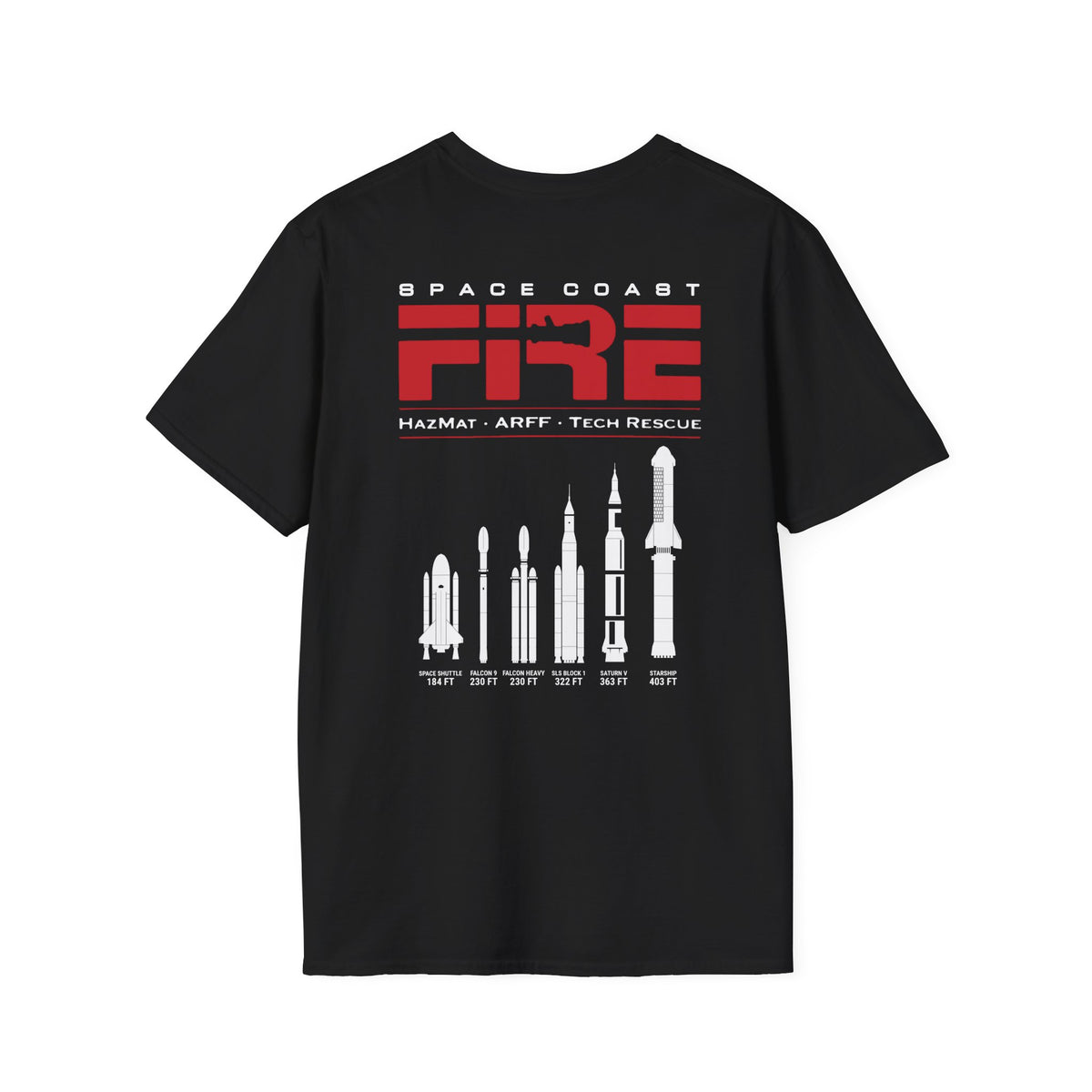 Space Center Fire Rescue T-Shirt, Firefighter Rocket Launch Tee, Fire Dept Maltese Cross Shirt, Space Lover & First Responder Gift