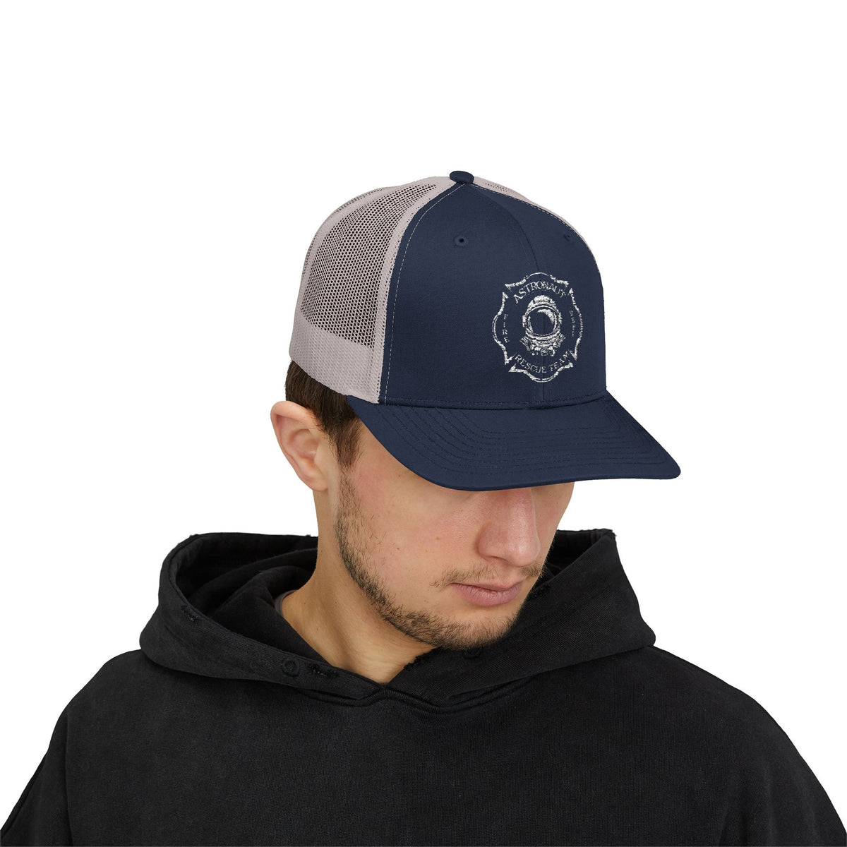 Vintage Astronaut Rescue Team Patch Hat, Retro Space Center Fire Rescue Trucker Cap, Est 1968 Firefighter & Space Gift