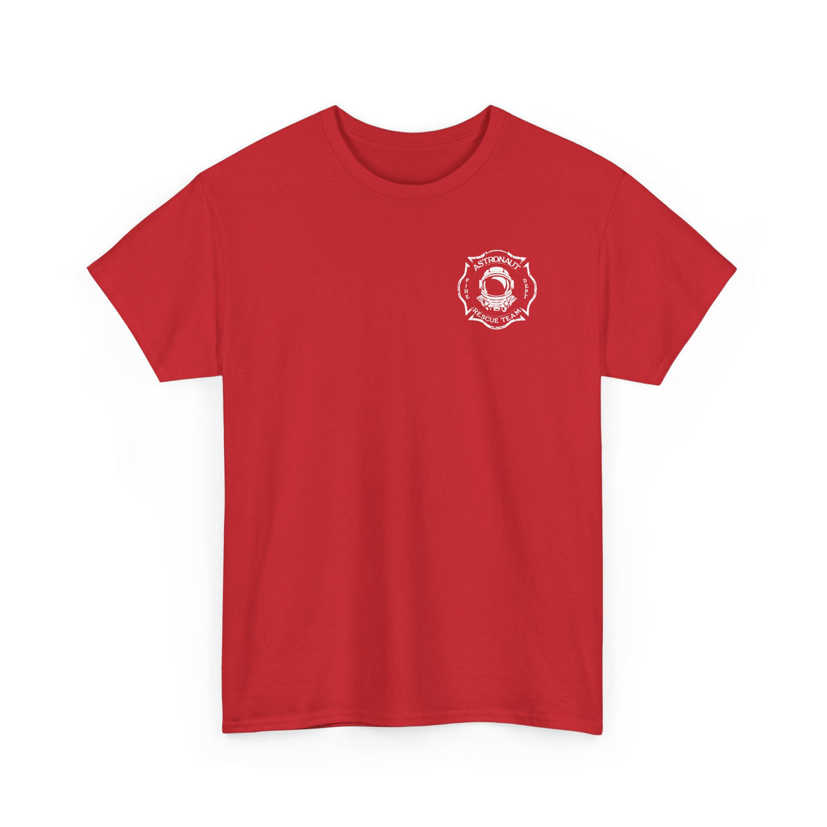Astronaut Rescue Team 100% Cotton Tee, Durable Firefighter Work Tee, Space Center Fire Rescue Shirt, Rocket Launch First Responder Gift
