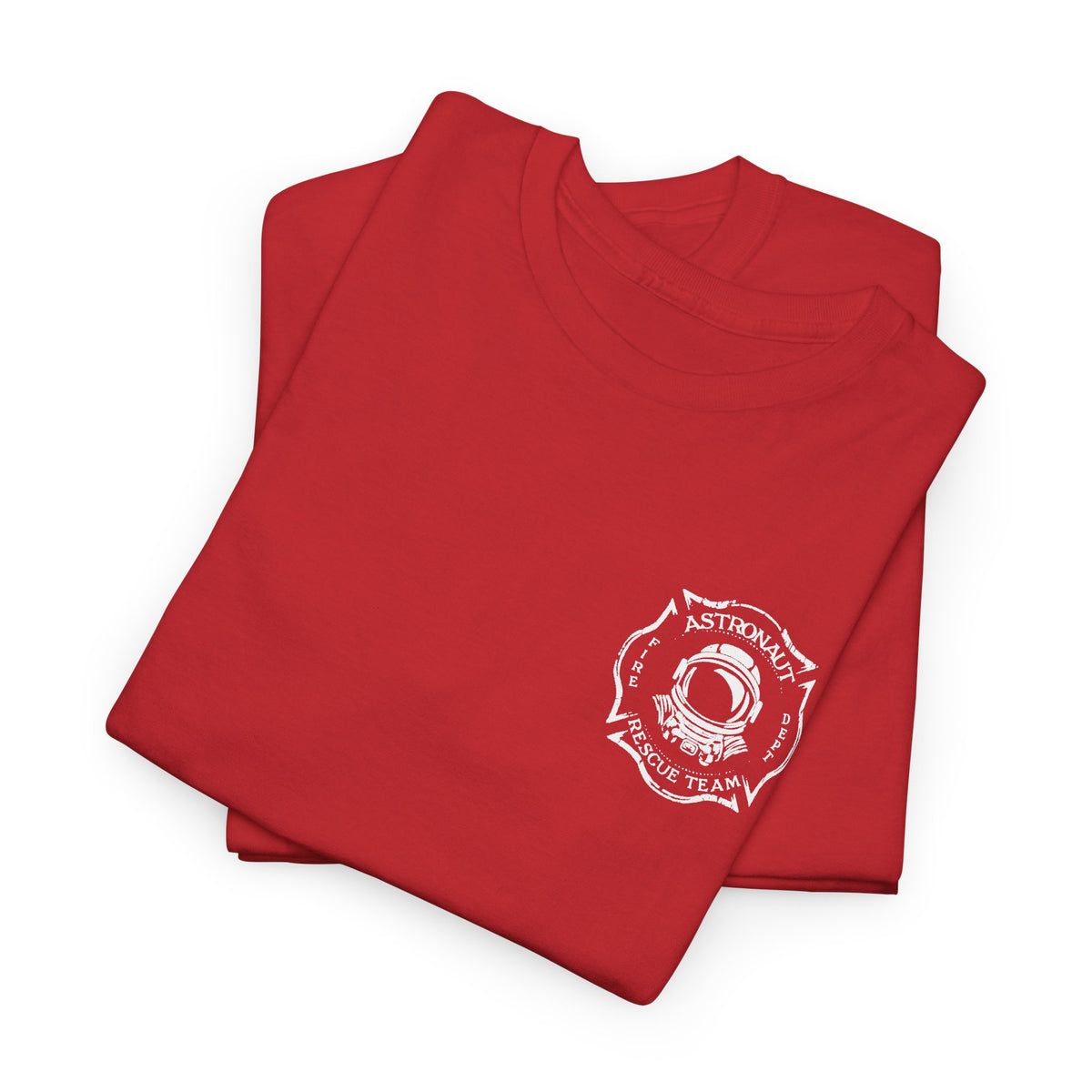 Astronaut Rescue Team 100% Cotton Tee, Durable Firefighter Work Tee, Space Center Fire Rescue Shirt, Rocket Launch First Responder Gift