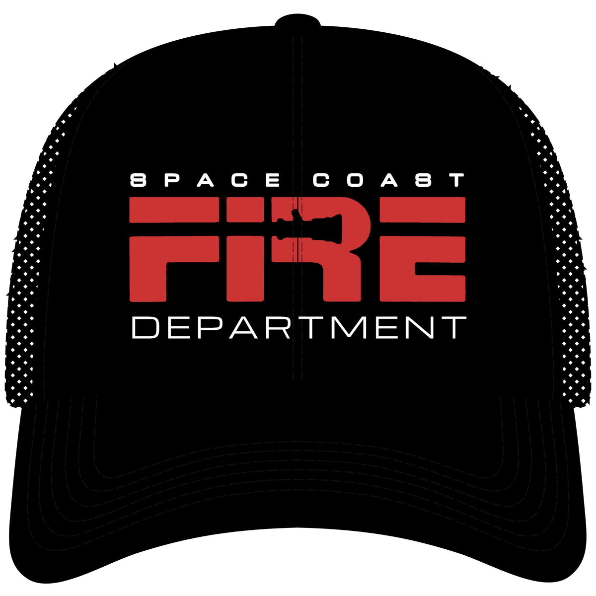 Space Coast Fire Department Flexfit Mesh Cap, Embroidered Firefighter Hat, Space Center Gift