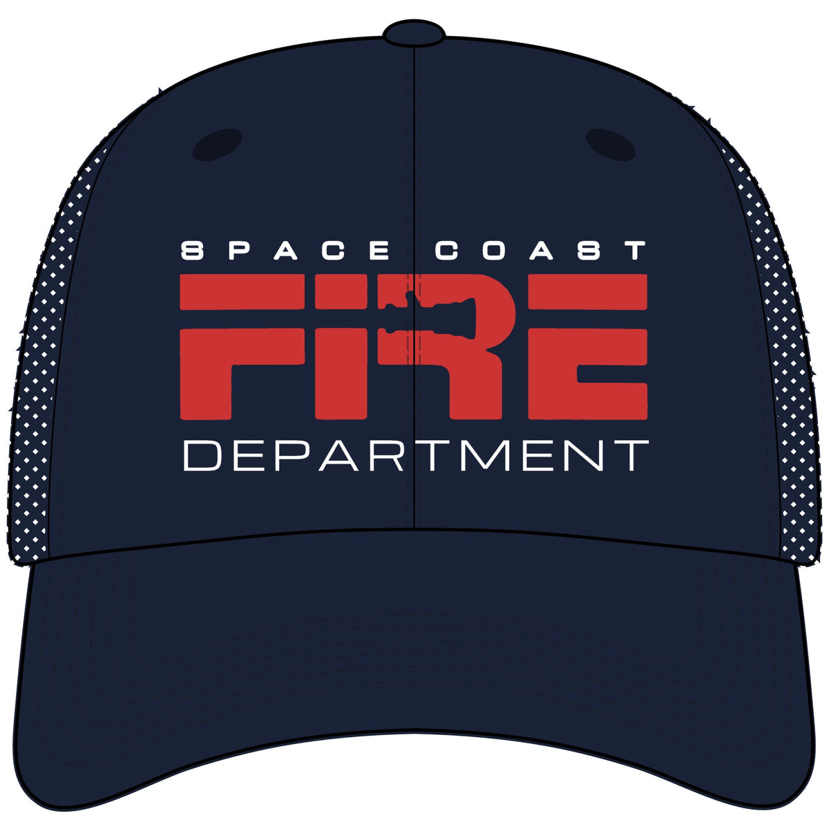 Space Coast Fire Department Flexfit Mesh Cap, Embroidered Firefighter Hat, Space Center Gift