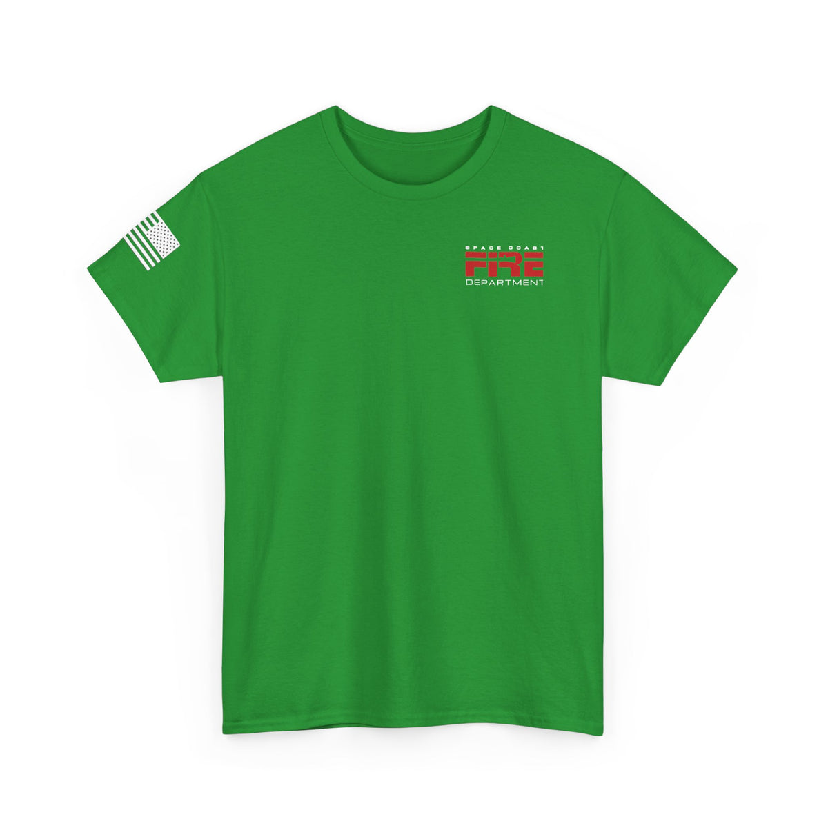Space Center Fire Rescue Rocket Launch T-Shirt, American Flag Sleeve, Space Coast Fire Dept Firefighter Tee, First Responder Gift