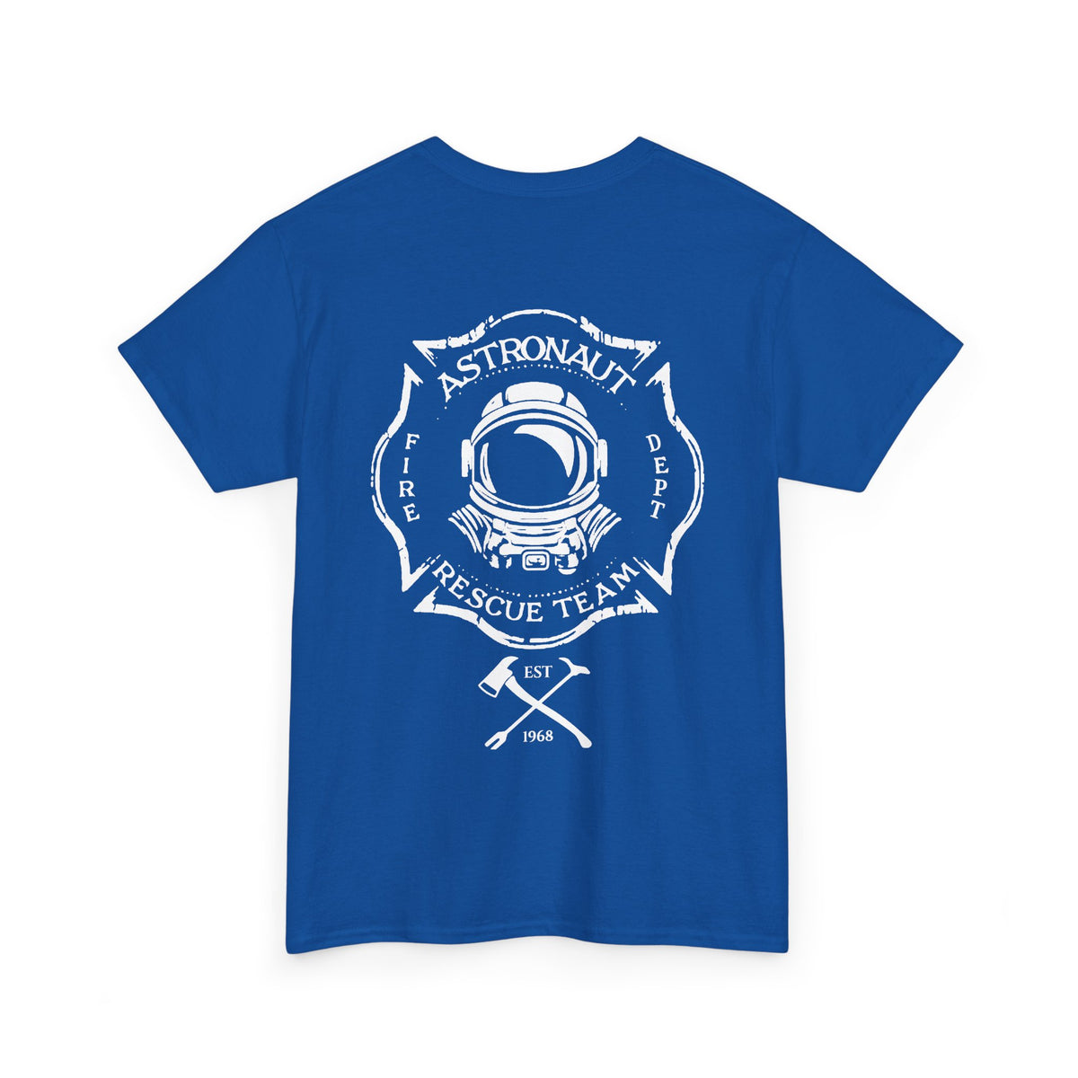 Astronaut Rescue Team 100% Cotton Tee, Durable Firefighter Work Tee, Space Center Fire Rescue Shirt, Rocket Launch First Responder Gift