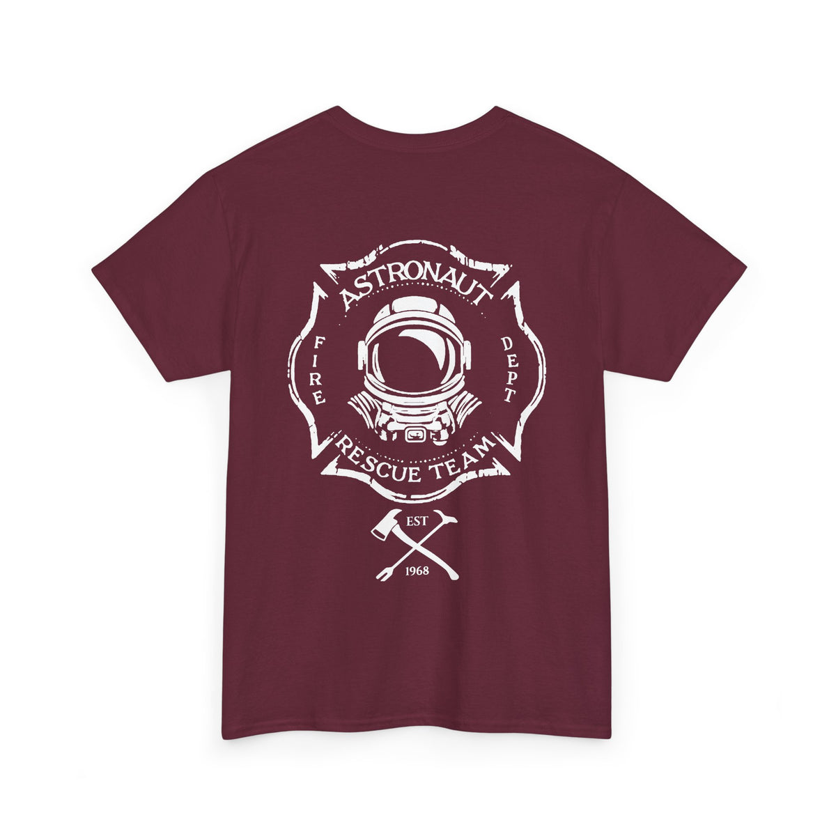 Astronaut Rescue Team 100% Cotton Tee, Durable Firefighter Work Tee, Space Center Fire Rescue Shirt, Rocket Launch First Responder Gift