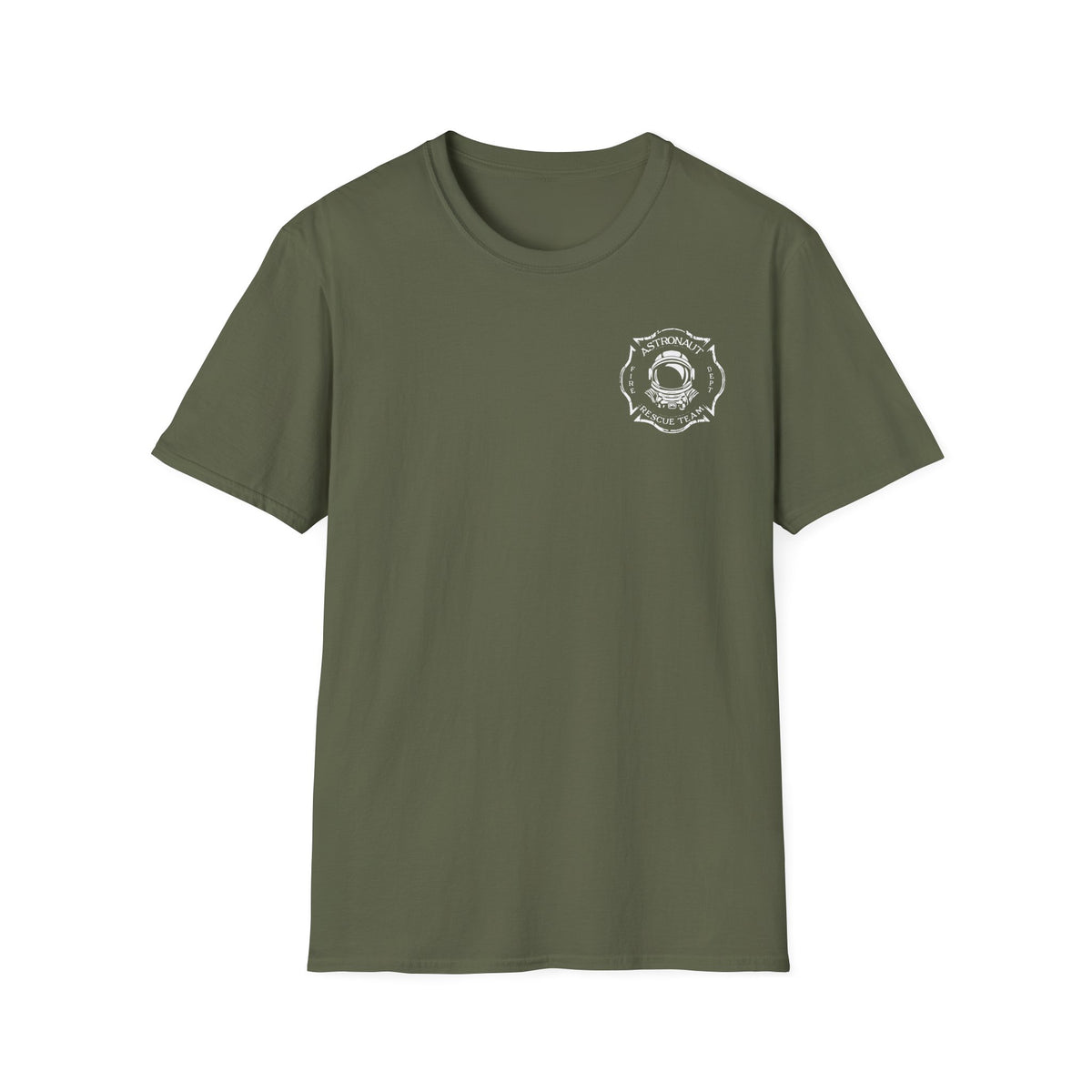 Astronaut Rescue Team Shirt, Soft Firefighter Space Tee, Maltese Cross Astronaut Helmet Graphic, Space Center Fire Rescue Gift