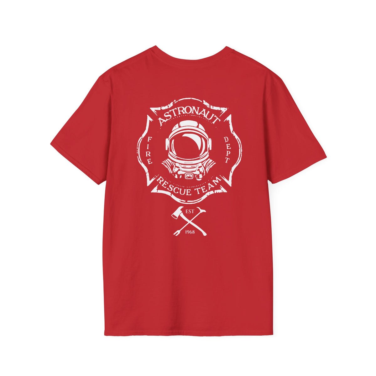 Astronaut Rescue Team Shirt, Soft Firefighter Space Tee, Maltese Cross Astronaut Helmet Graphic, Space Center Fire Rescue Gift