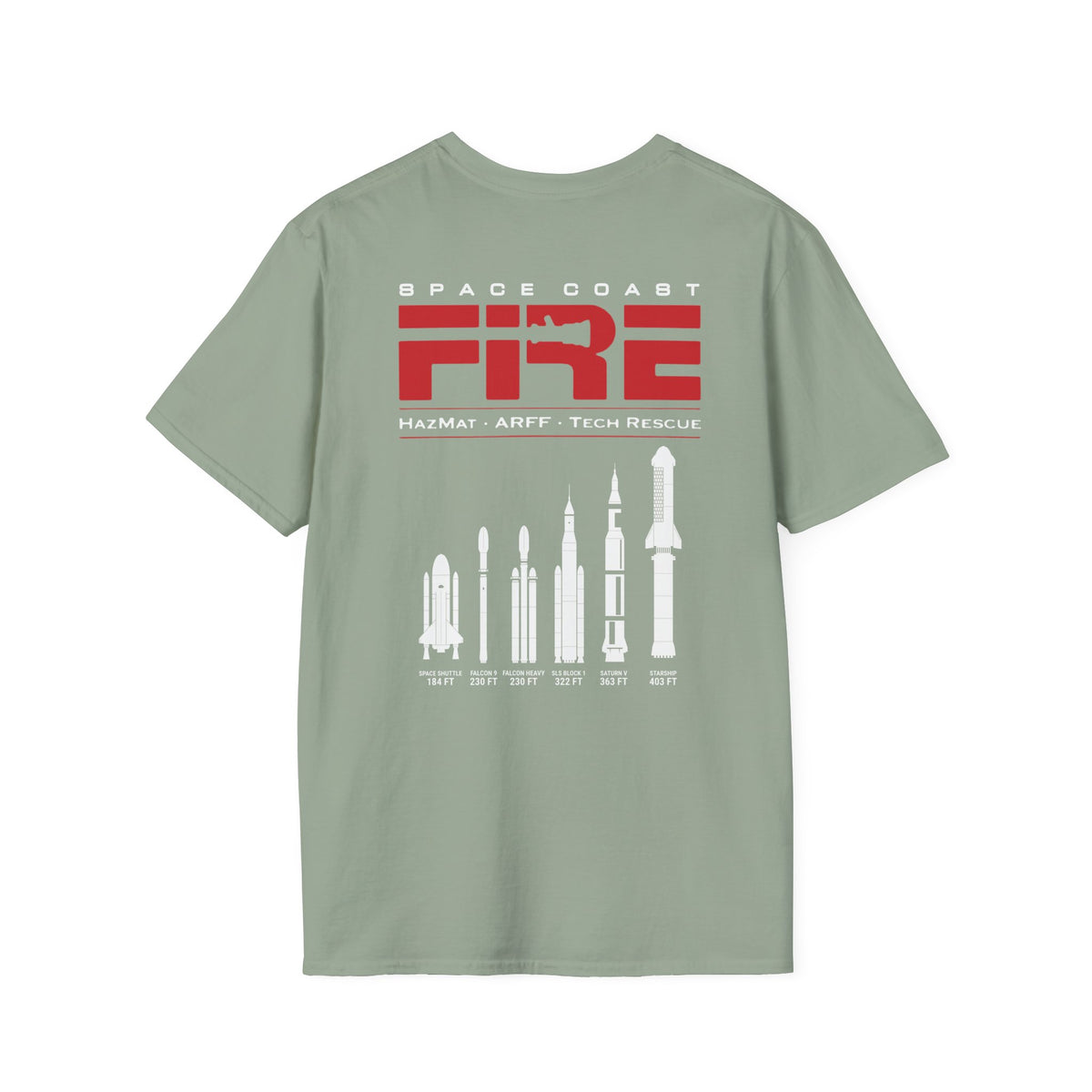 Space Center Fire Rescue T-Shirt, Firefighter Rocket Launch Tee, Fire Dept Maltese Cross Shirt, Space Lover & First Responder Gift