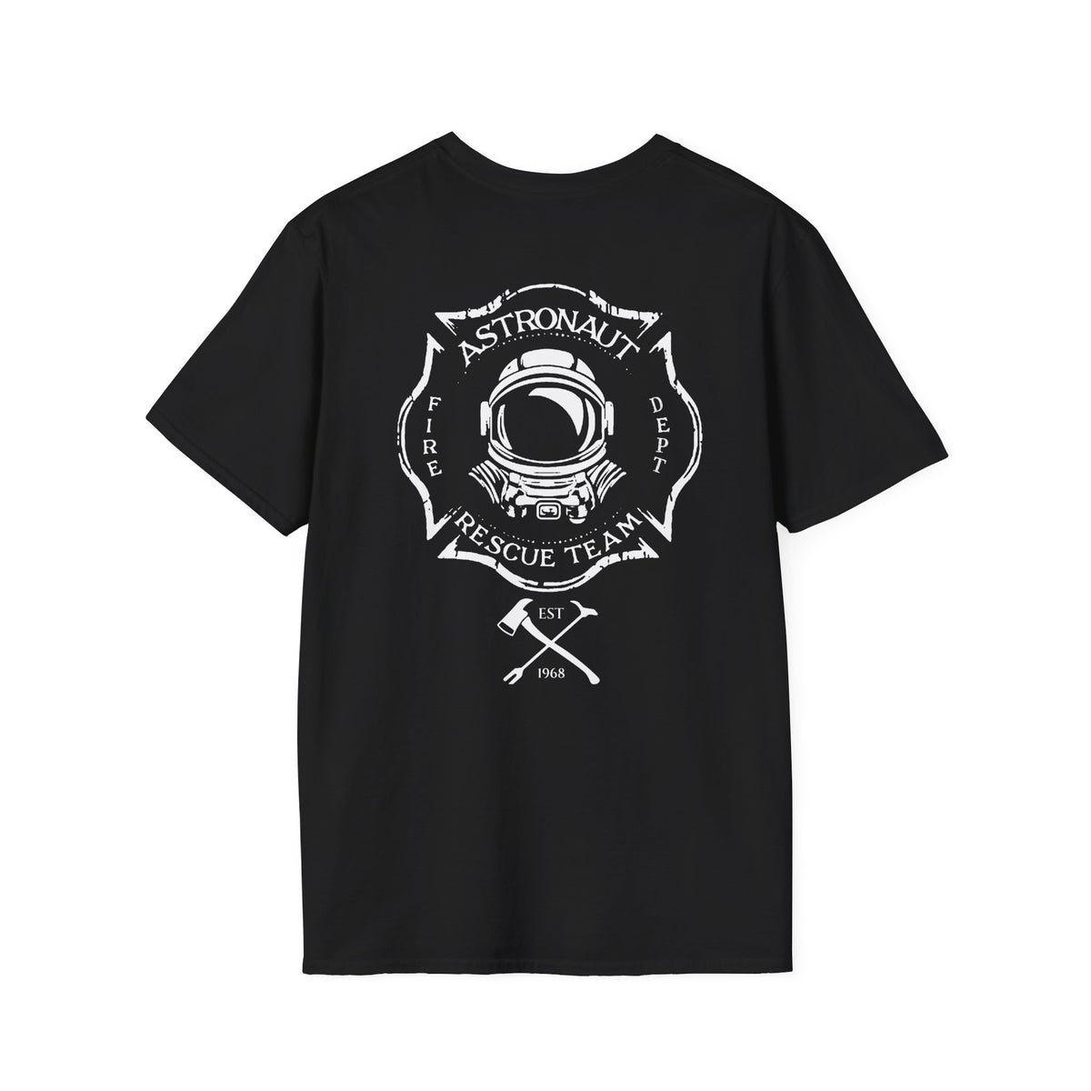 Astronaut Rescue Team Shirt, Soft Firefighter Space Tee, Maltese Cross Astronaut Helmet Graphic, Space Center Fire Rescue Gift