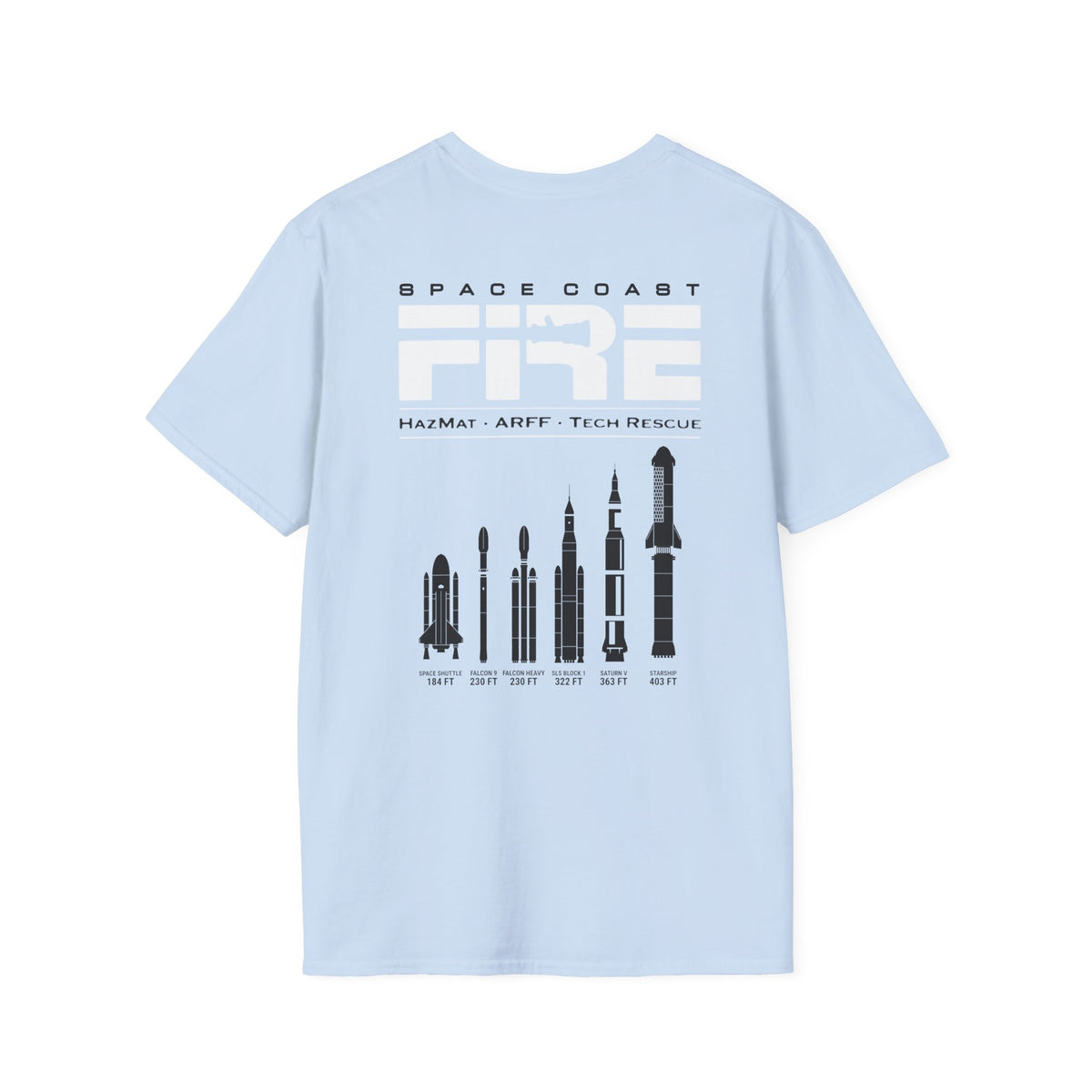Space Center Fire Rescue T-Shirt, Firefighter Rocket Launch Tee, Fire Dept Maltese Cross Shirt, Space Lover & First Responder Gift