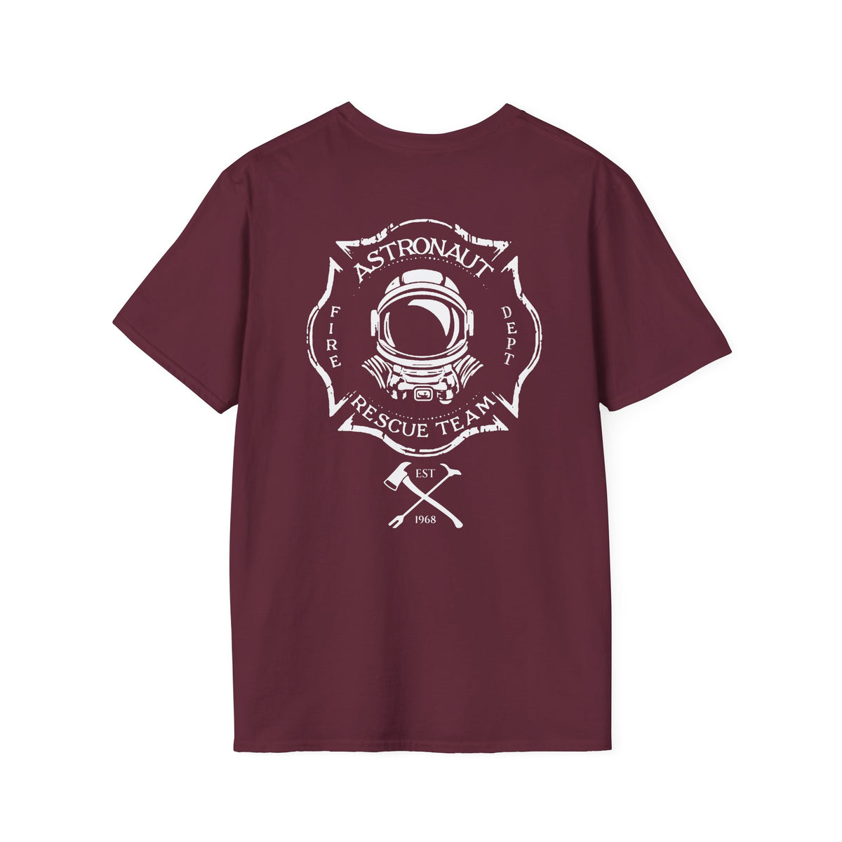Astronaut Rescue Team Shirt, Soft Firefighter Space Tee, Maltese Cross Astronaut Helmet Graphic, Space Center Fire Rescue Gift