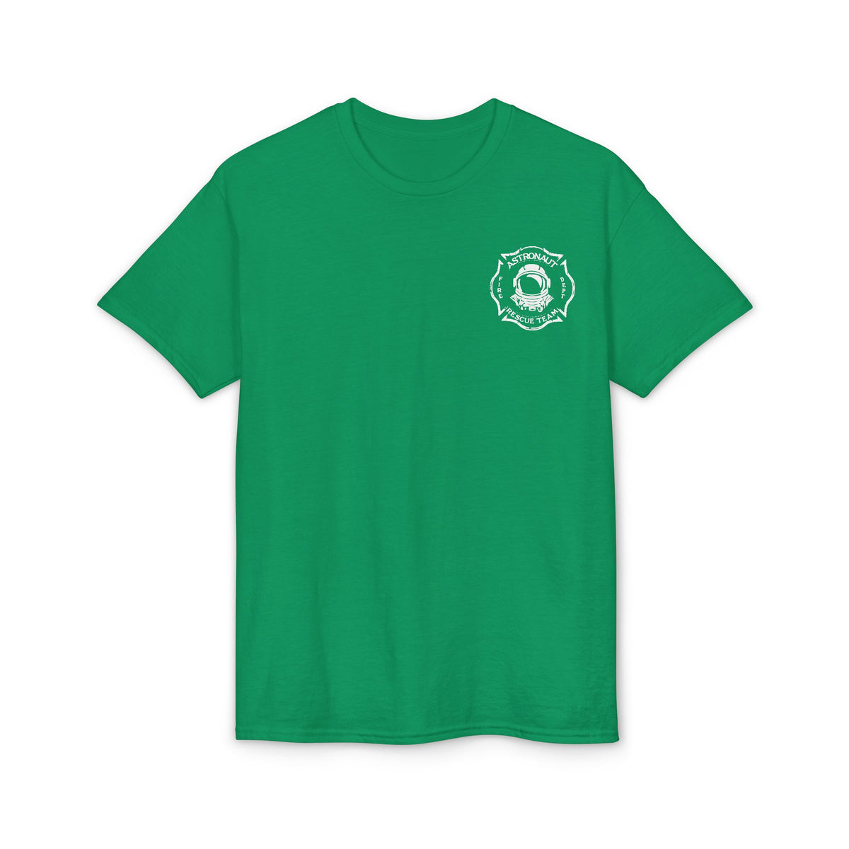Astronaut Rescue Team Cotton-Poly DryBlend Tee, Firefighter Work Tee, Space Center Fire Rescue Shirt, Rocket Launch First Responder Gift