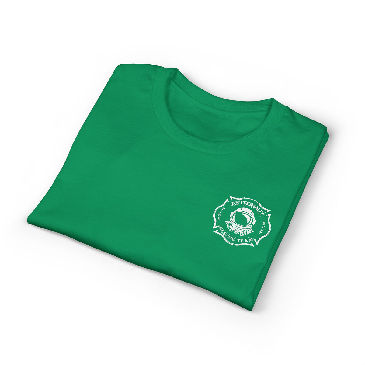 Astronaut Rescue Team Cotton-Poly DryBlend Tee, Firefighter Work Tee, Space Center Fire Rescue Shirt, Rocket Launch First Responder Gift