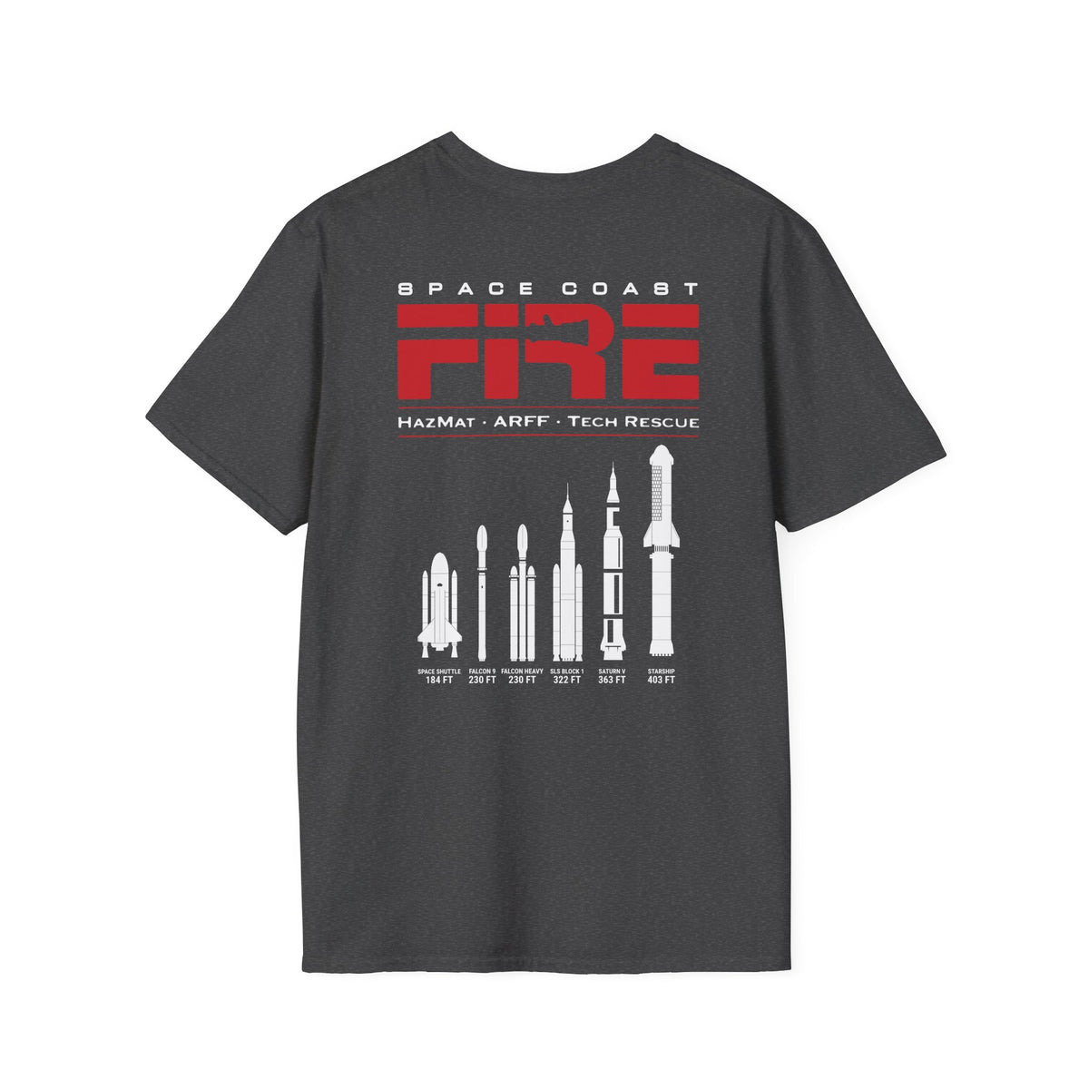 Space Center Fire Rescue T-Shirt, Firefighter Rocket Launch Tee, Fire Dept Maltese Cross Shirt, Space Lover & First Responder Gift