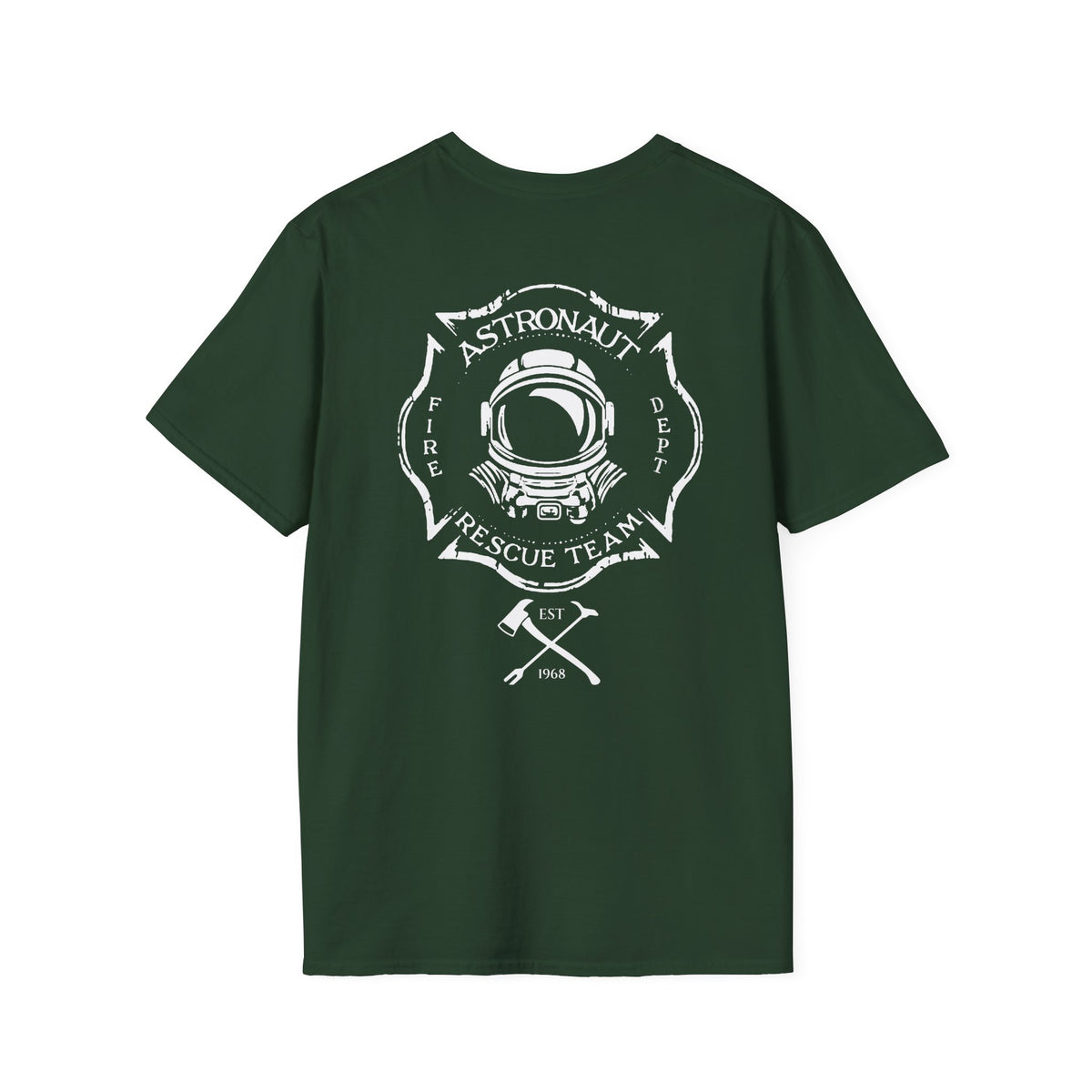 Astronaut Rescue Team Shirt, Soft Firefighter Space Tee, Maltese Cross Astronaut Helmet Graphic, Space Center Fire Rescue Gift