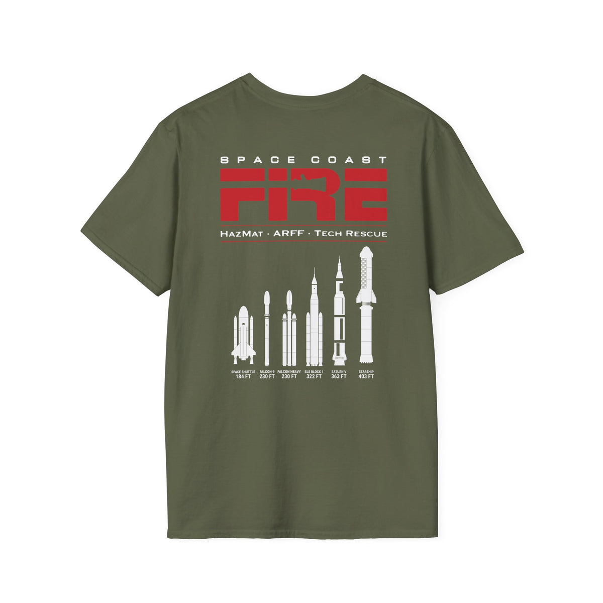 Space Center Fire Rescue T-Shirt, Firefighter Rocket Launch Tee, Fire Dept Maltese Cross Shirt, Space Lover & First Responder Gift