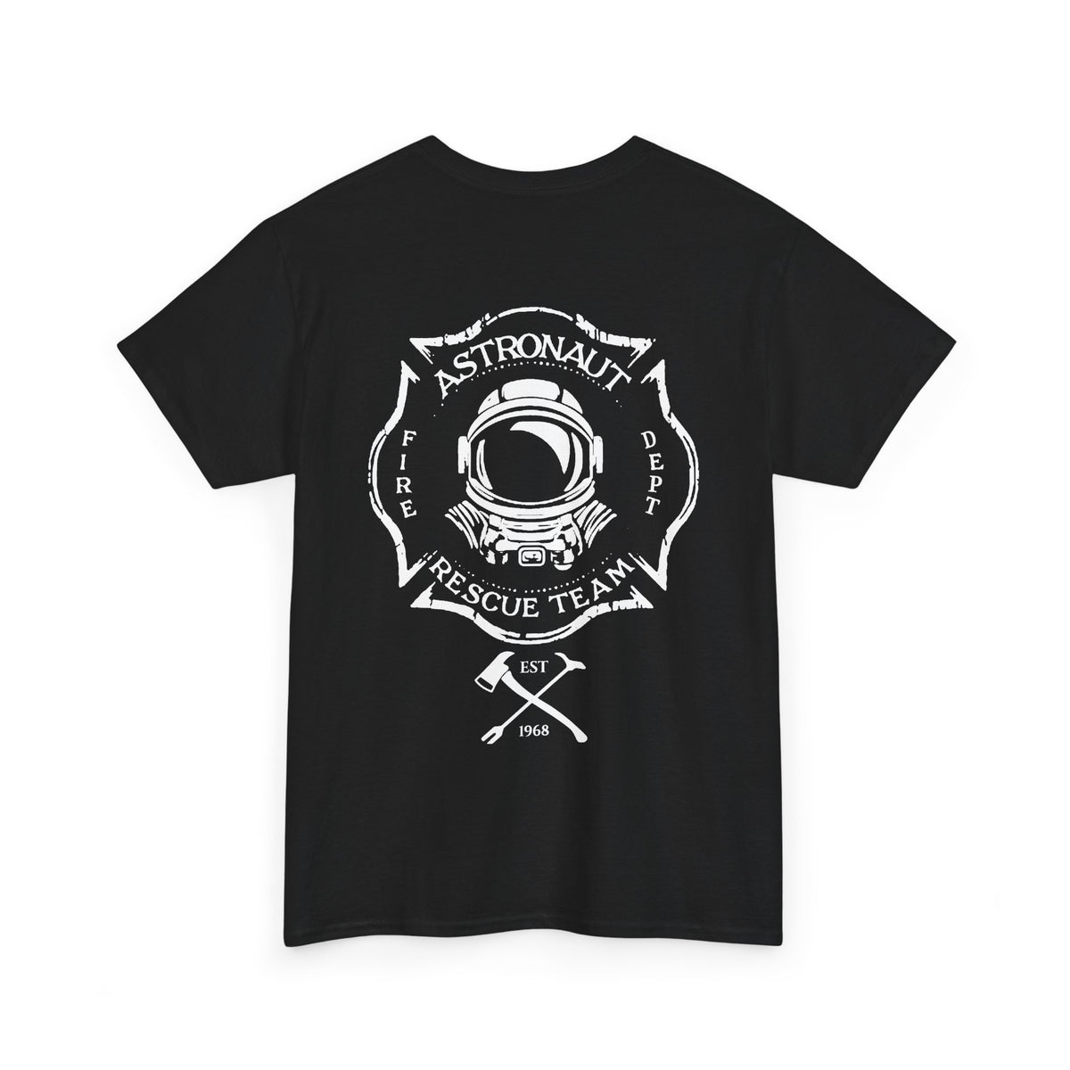 Astronaut Rescue Team 100% Cotton Tee, Durable Firefighter Work Tee, Space Center Fire Rescue Shirt, Rocket Launch First Responder Gift