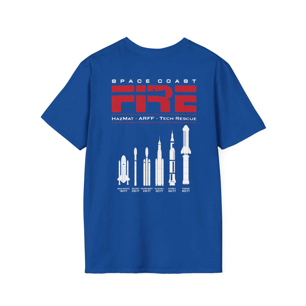 Space Center Fire Rescue T-Shirt, Firefighter Rocket Launch Tee, Fire Dept Maltese Cross Shirt, Space Lover & First Responder Gift