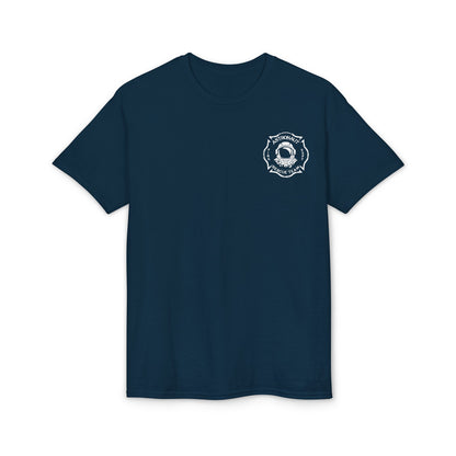 Astronaut Rescue Team Cotton-Poly DryBlend Tee, Firefighter Work Tee, Space Center Fire Rescue Shirt, Rocket Launch First Responder Gift