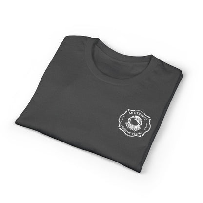 Astronaut Rescue Team Cotton-Poly DryBlend Tee, Firefighter Work Tee, Space Center Fire Rescue Shirt, Rocket Launch First Responder Gift