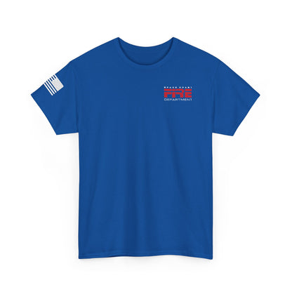 Space Center Fire Rescue Rocket Launch T-Shirt, American Flag Sleeve, Space Coast Fire Dept Firefighter Tee, First Responder Gift