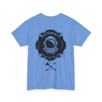 Astronaut Rescue Team 100% Cotton Tee, Durable Firefighter Work Tee, Space Center Fire Rescue Shirt, Rocket Launch First Responder Gift