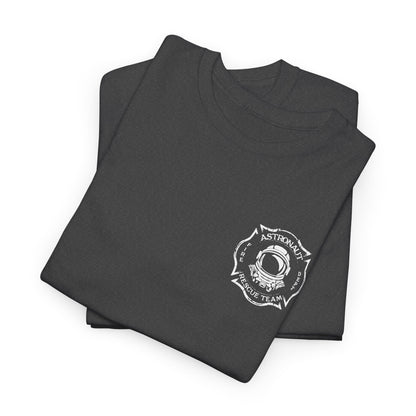 Astronaut Rescue Team 100% Cotton Tee, Durable Firefighter Work Tee, Space Center Fire Rescue Shirt, Rocket Launch First Responder Gift