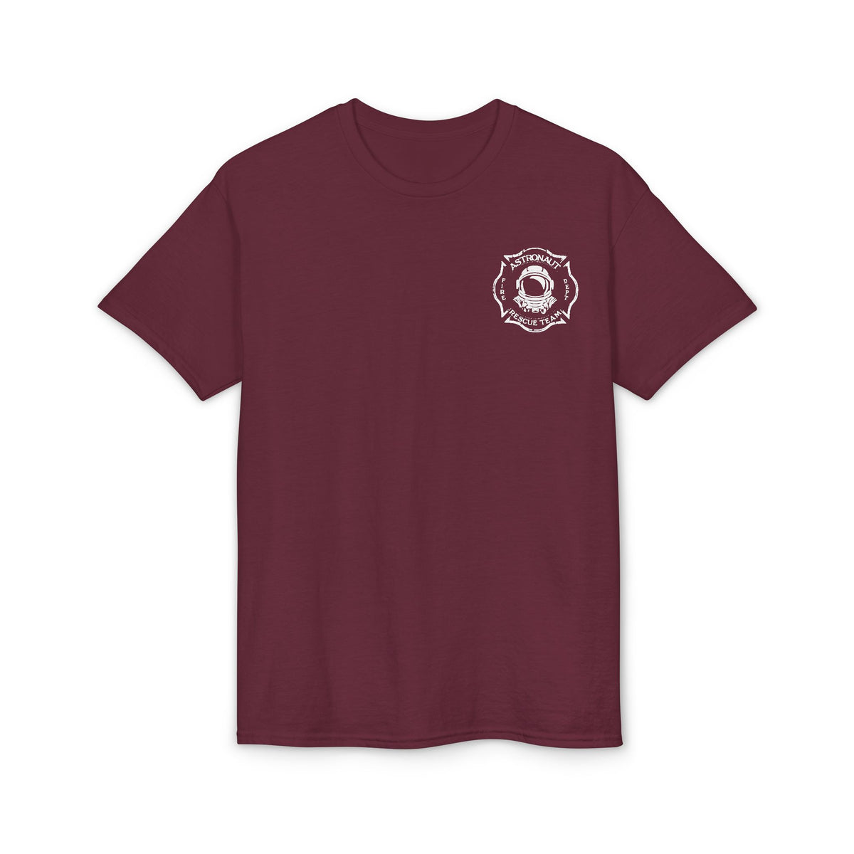 Astronaut Rescue Team Cotton-Poly DryBlend Tee, Firefighter Work Tee, Space Center Fire Rescue Shirt, Rocket Launch First Responder Gift