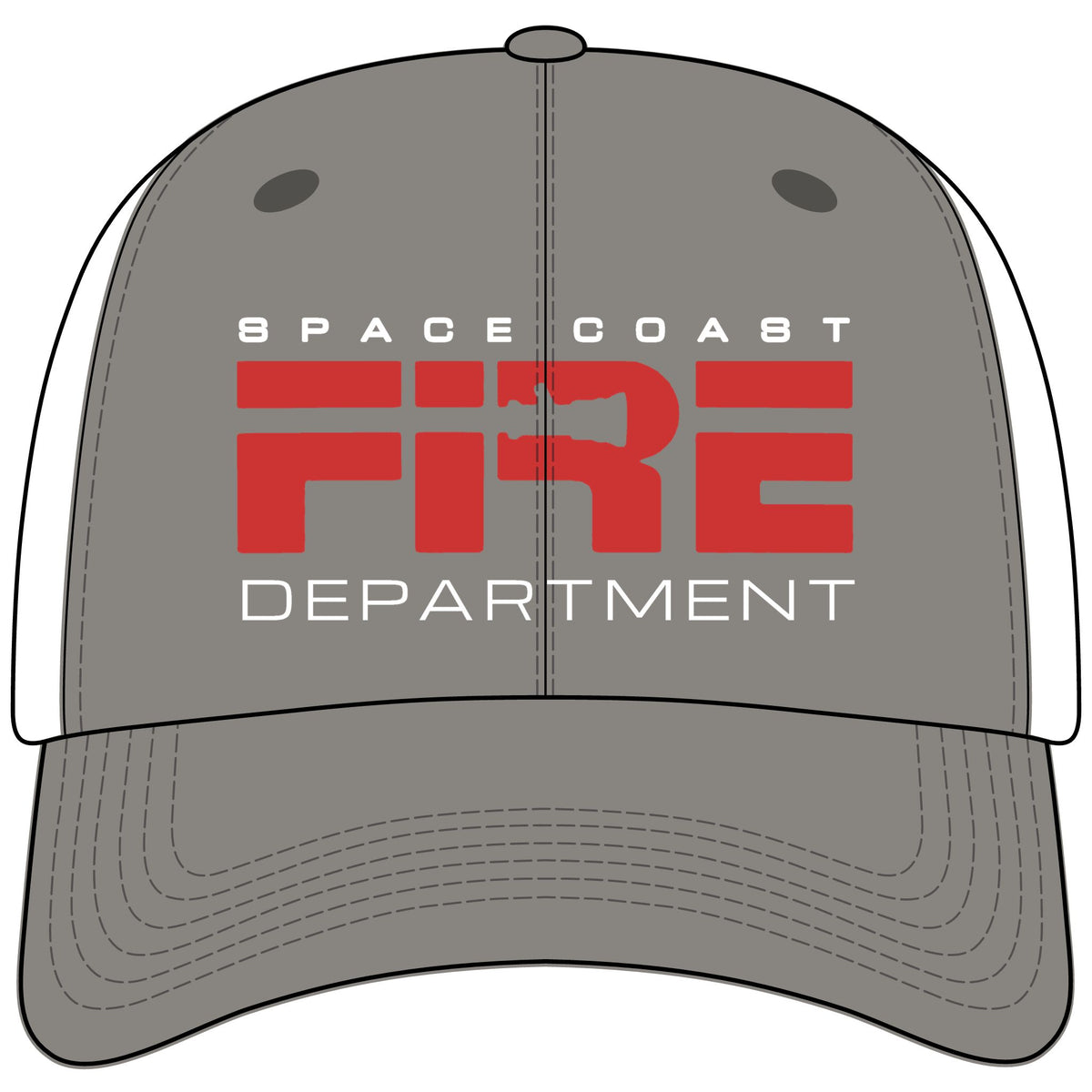 Space Coast Fire Department Flexfit Mesh Cap, Embroidered Firefighter Hat, Space Center Gift