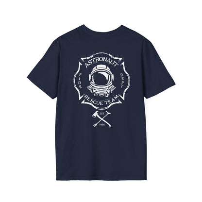 Astronaut Rescue Team Shirt, Soft Firefighter Space Tee, Maltese Cross Astronaut Helmet Graphic, Space Center Fire Rescue Gift