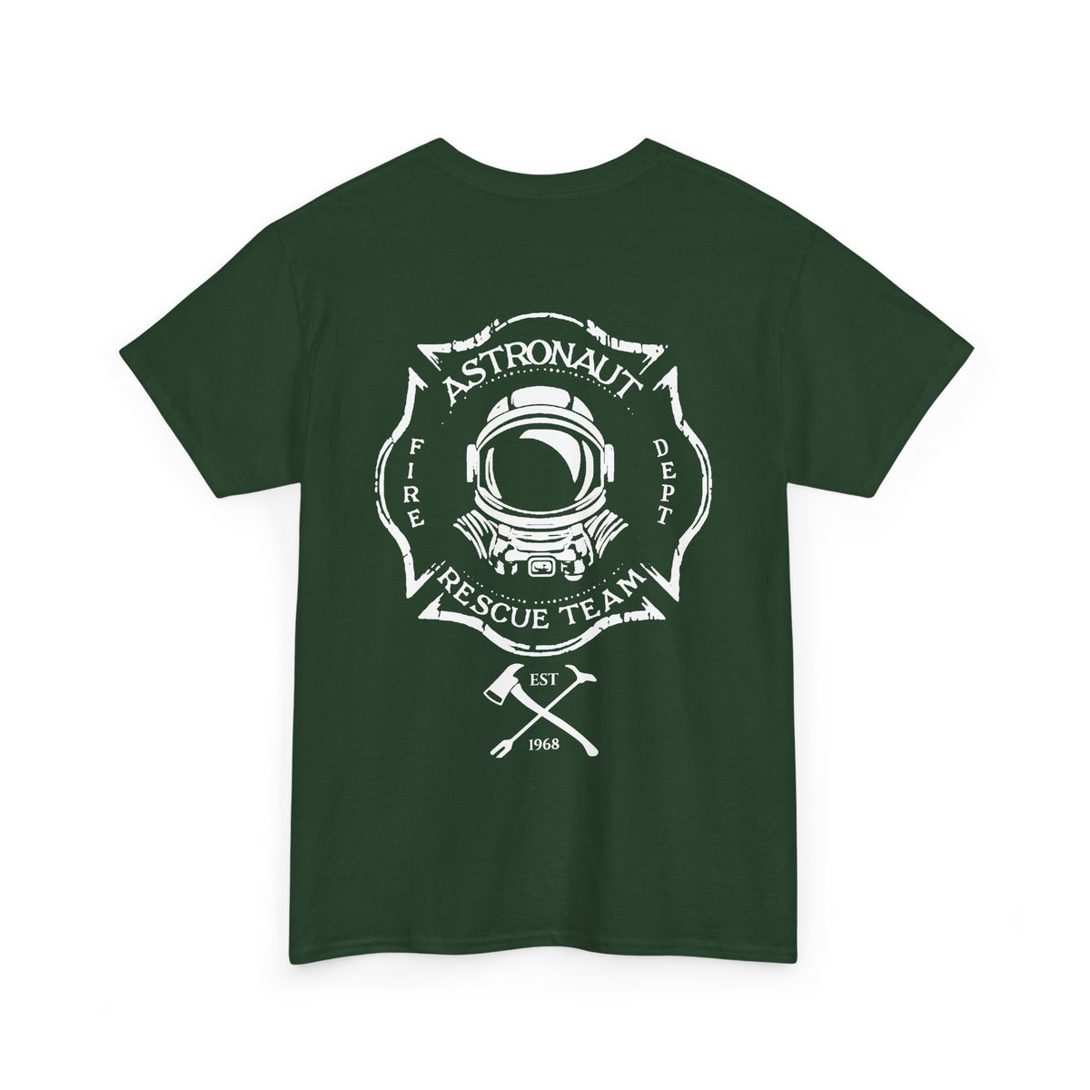 Astronaut Rescue Team 100% Cotton Tee, Durable Firefighter Work Tee, Space Center Fire Rescue Shirt, Rocket Launch First Responder Gift