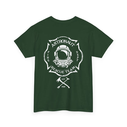 Astronaut Rescue Team 100% Cotton Tee, Durable Firefighter Work Tee, Space Center Fire Rescue Shirt, Rocket Launch First Responder Gift