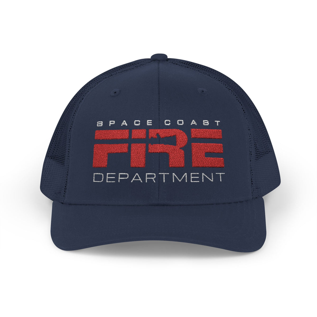 Space Coast Fire Department Vintage Trucker Cap, Embroidered Firefighter Hat, Space Fan Gift