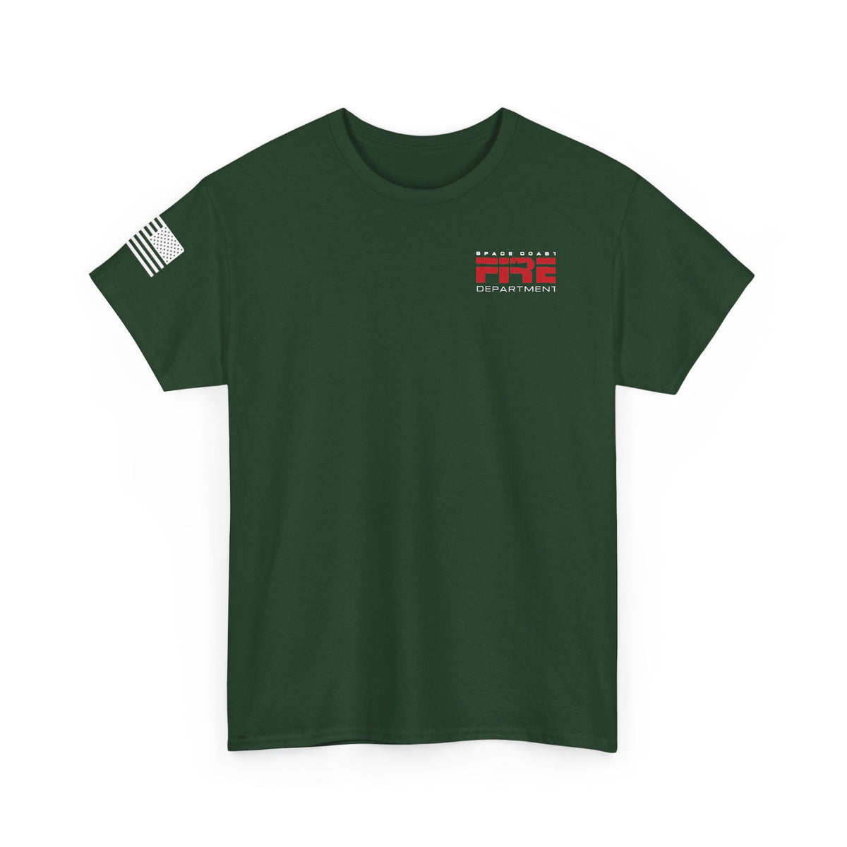 Space Center Fire Rescue Rocket Launch T-Shirt, American Flag Sleeve, Space Coast Fire Dept Firefighter Tee, First Responder Gift