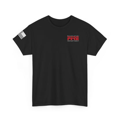 Space Center Fire Rescue Rocket Launch T-Shirt, American Flag Sleeve, Space Coast Fire Dept Firefighter Tee, First Responder Gift