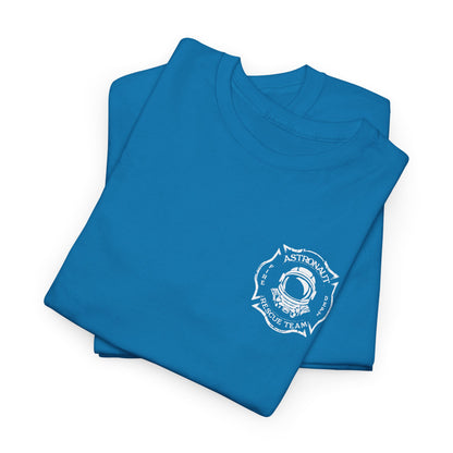 Astronaut Rescue Team 100% Cotton Tee, Durable Firefighter Work Tee, Space Center Fire Rescue Shirt, Rocket Launch First Responder Gift