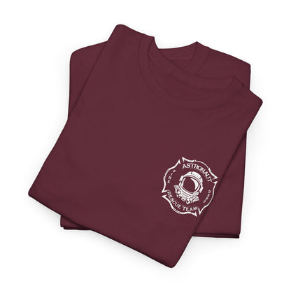 Astronaut Rescue Team 100% Cotton Tee, Durable Firefighter Work Tee, Space Center Fire Rescue Shirt, Rocket Launch First Responder Gift