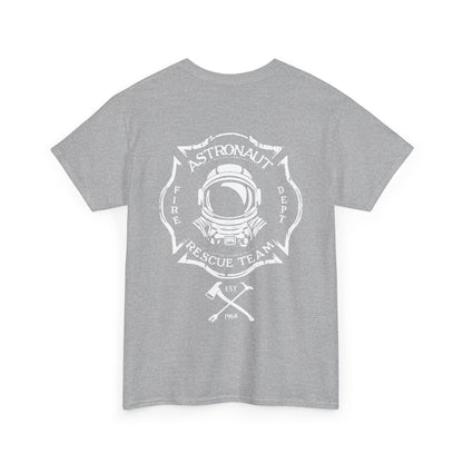 Astronaut Rescue Team 100% Cotton Tee, Durable Firefighter Work Tee, Space Center Fire Rescue Shirt, Rocket Launch First Responder Gift