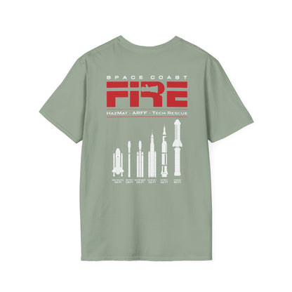 Space Center Fire Rescue T-Shirt, Firefighter Rocket Launch Tee, Fire Dept Maltese Cross Shirt, Space Lover & First Responder Gift