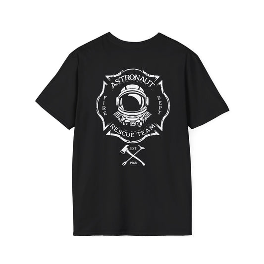 Astronaut Rescue Team Shirt, Soft Firefighter Space Tee, Maltese Cross Astronaut Helmet Graphic, Space Center Fire Rescue Gift