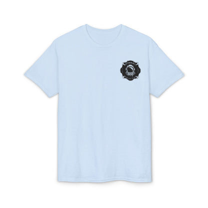 Astronaut Rescue Team Cotton-Poly DryBlend Tee, Firefighter Work Tee, Space Center Fire Rescue Shirt, Rocket Launch First Responder Gift