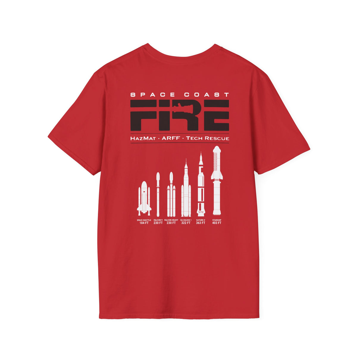 Space Center Fire Rescue T-Shirt, Firefighter Rocket Launch Tee, Fire Dept Maltese Cross Shirt, Space Lover & First Responder Gift