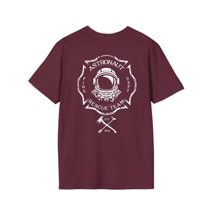 Astronaut Rescue Team Shirt, Soft Firefighter Space Tee, Maltese Cross Astronaut Helmet Graphic, Space Center Fire Rescue Gift