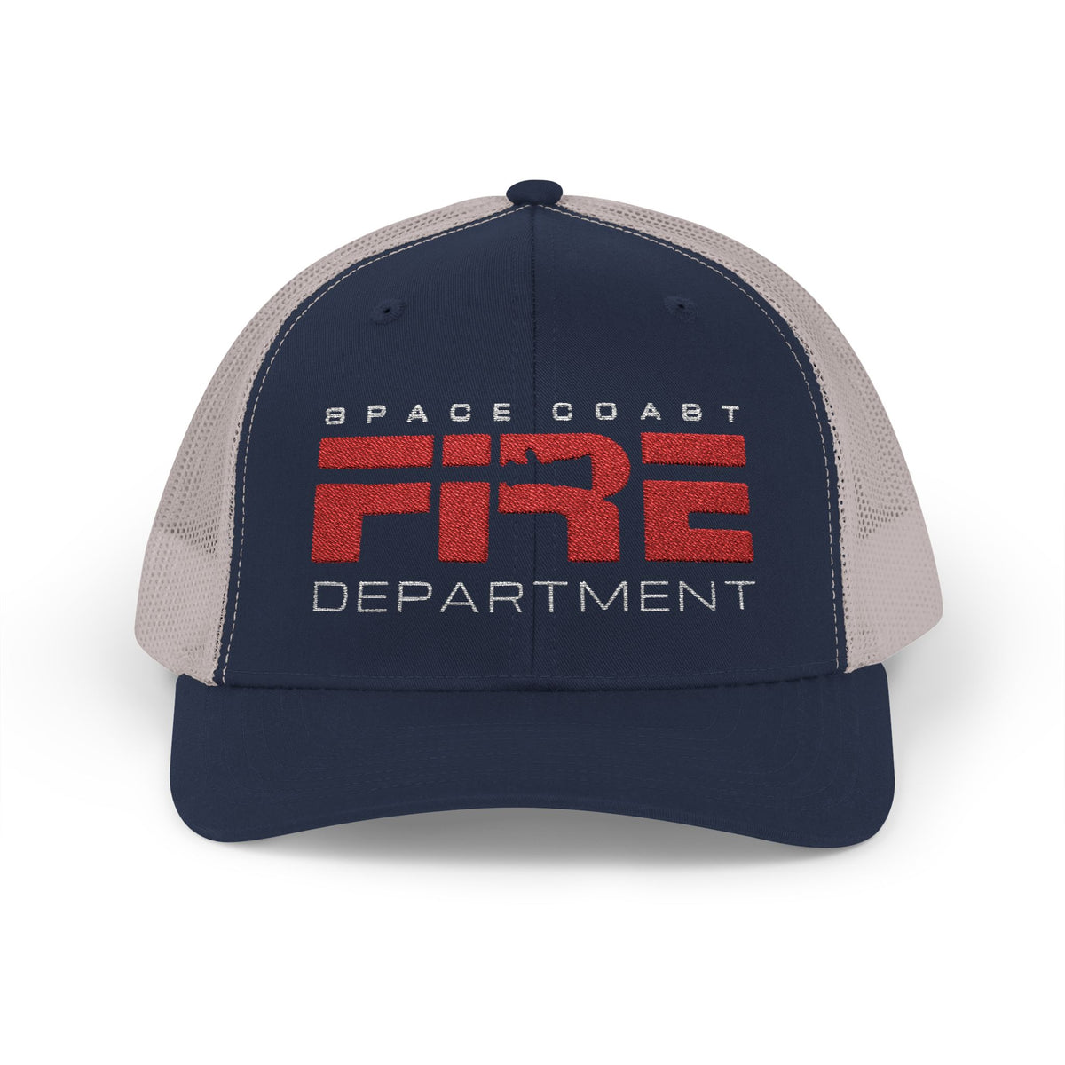 Space Coast Fire Department Vintage Trucker Cap, Embroidered Firefighter Hat, Space Fan Gift