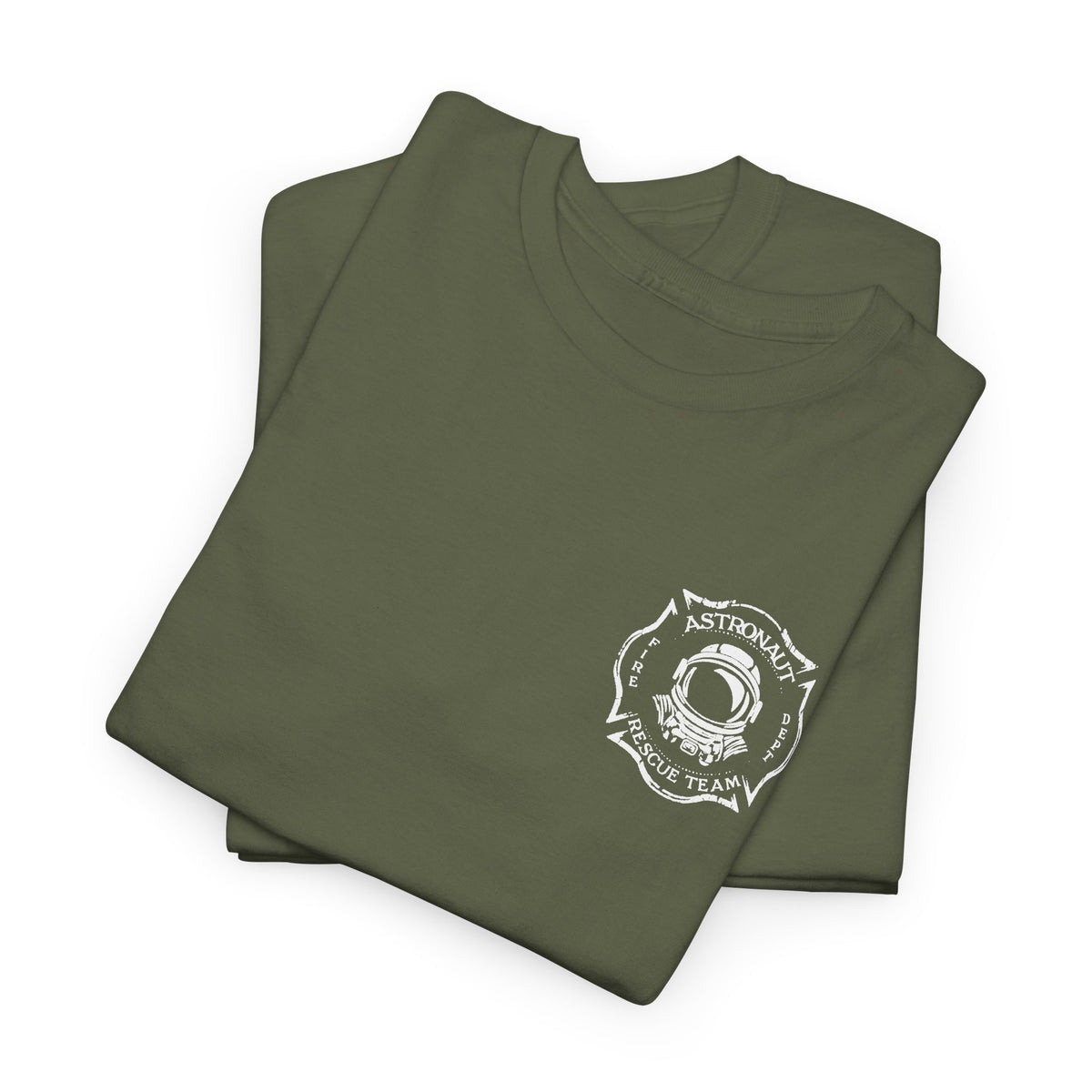 Astronaut Rescue Team 100% Cotton Tee, Durable Firefighter Work Tee, Space Center Fire Rescue Shirt, Rocket Launch First Responder Gift