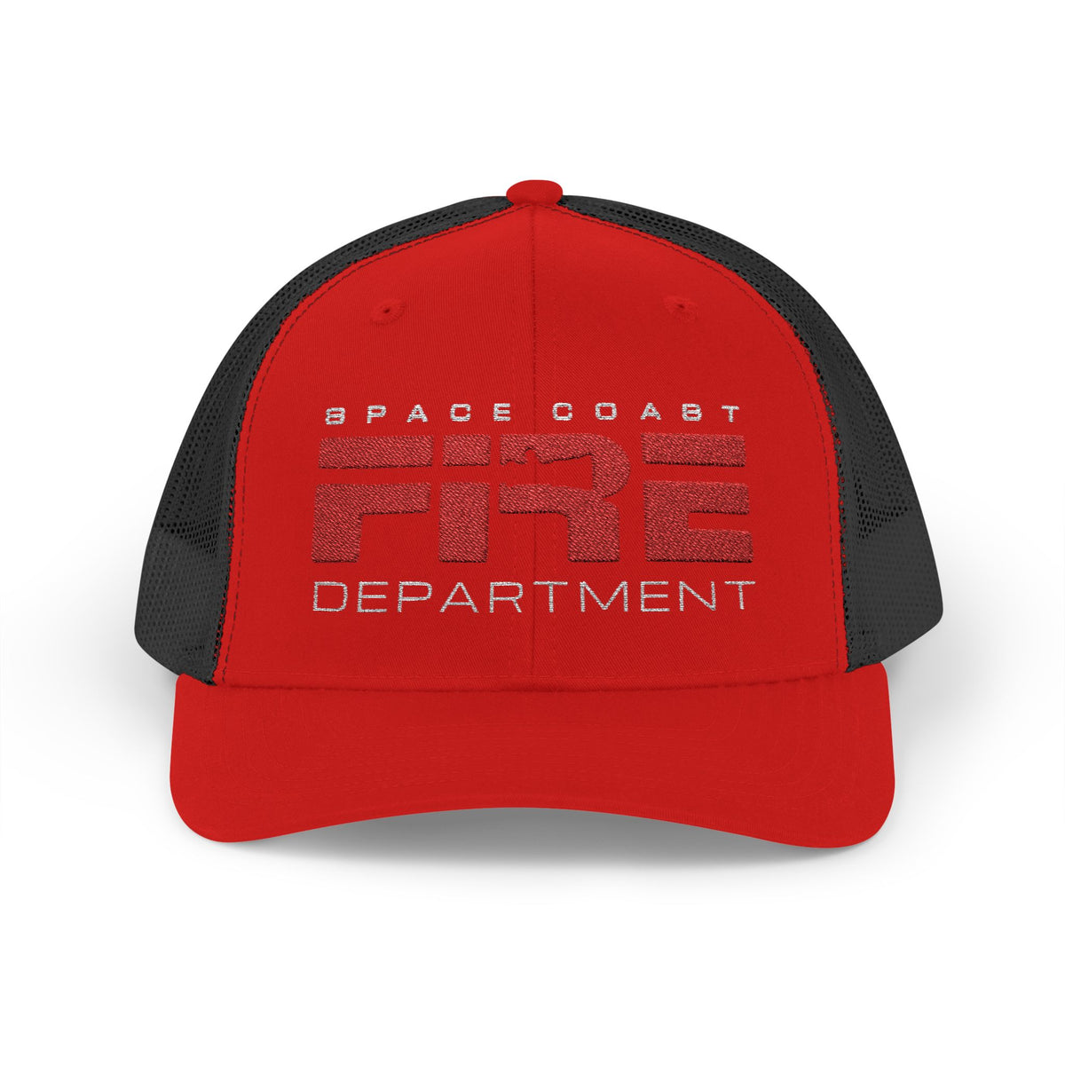 Space Coast Fire Department Vintage Trucker Cap, Embroidered Firefighter Hat, Space Fan Gift