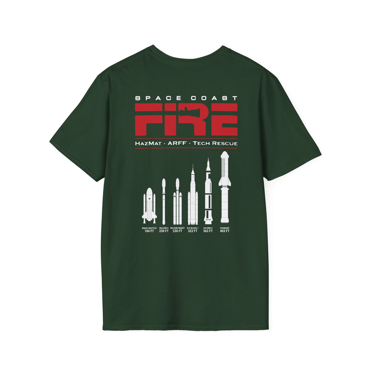 Space Center Fire Rescue T-Shirt, Firefighter Rocket Launch Tee, Fire Dept Maltese Cross Shirt, Space Lover & First Responder Gift