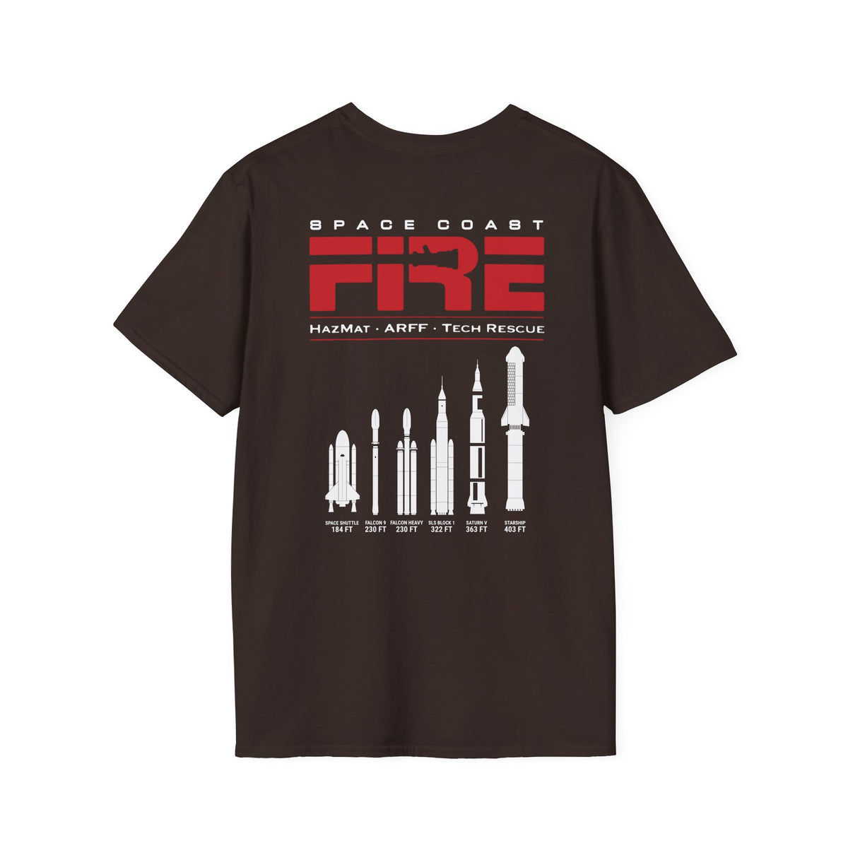 Space Center Fire Rescue T-Shirt, Firefighter Rocket Launch Tee, Fire Dept Maltese Cross Shirt, Space Lover & First Responder Gift