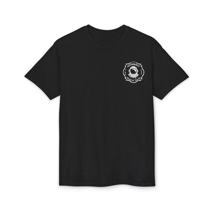 Astronaut Rescue Team Cotton-Poly DryBlend Tee, Firefighter Work Tee, Space Center Fire Rescue Shirt, Rocket Launch First Responder Gift