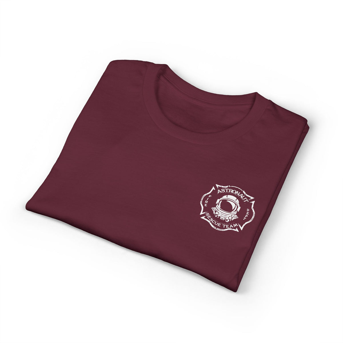 Astronaut Rescue Team Cotton-Poly DryBlend Tee, Firefighter Work Tee, Space Center Fire Rescue Shirt, Rocket Launch First Responder Gift